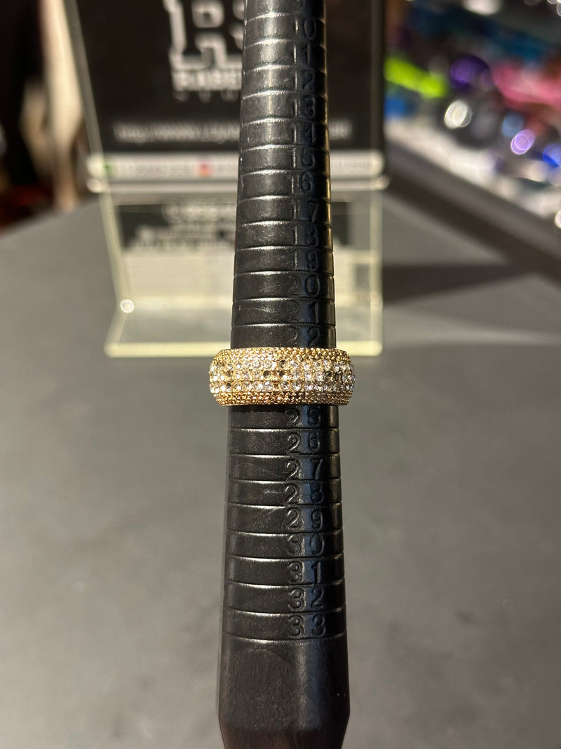 Anel Aço Inoxidável Dourado Cravejado Fundo Dourado 25 CM - Pronta Entrega