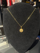 Corrente Cartier Banhada Pingente Circular “Fé” 30 CM - Pronta Entrega