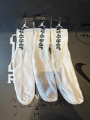 Pack 3 Pares Meia Air Jordan Cano Alto Branco - Pronta Entrega