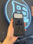 Case Chrome Hearts para Iphone Courino Preto- Pronta Entrega