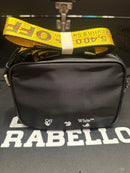 Bolsa Bag Off-White Cross Body Preto  Alça Amarela - Pronta Entrega