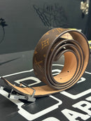 Cinto Louis Vuitton Initiales Monogram Brown Fivela Gold  - Pronta Entrega