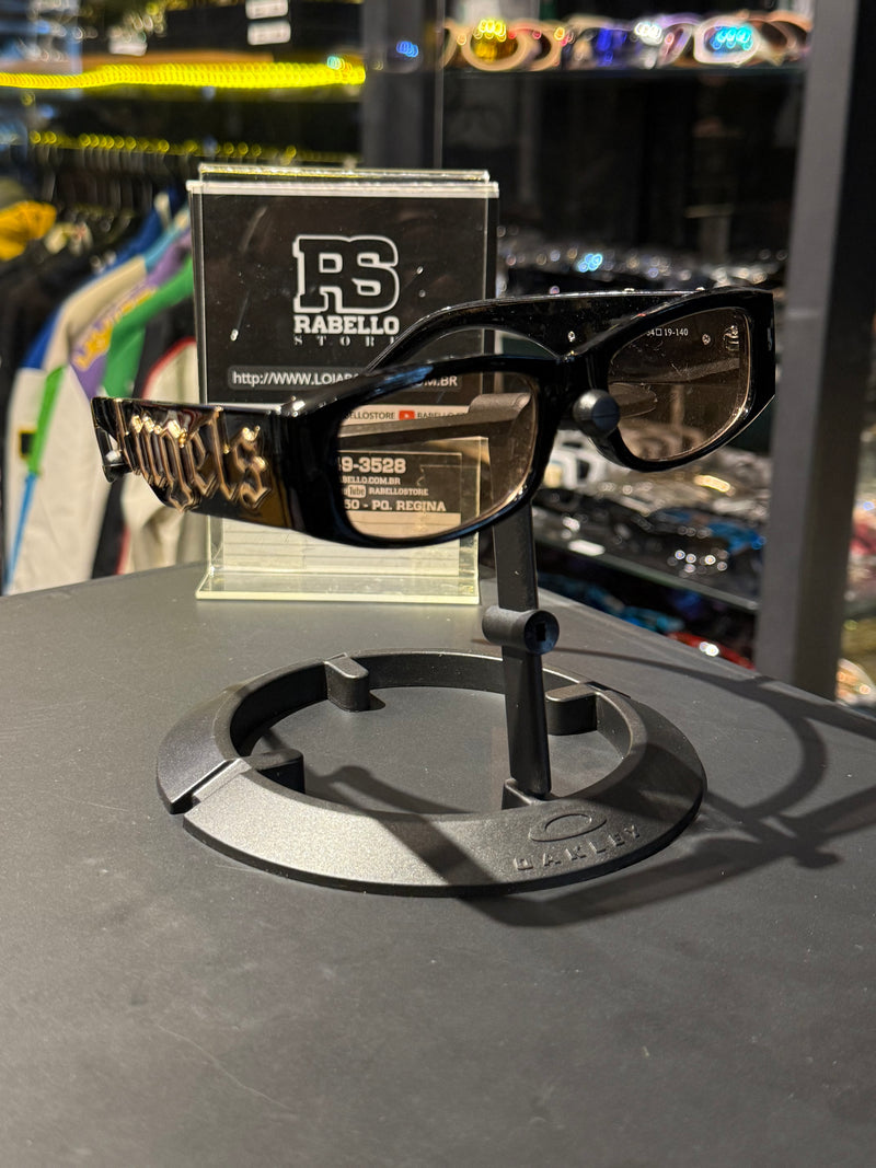 Óculos Palm Angels Logo Alto Relevo Armação Preto Lente Fume - Pronta Entrega