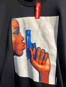 Camiseta SUPREME Gun Blue Preta - Pronta Entrega