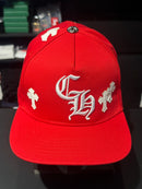 Boné Chrome Hearts Cross Patch Baseball Hat Red - Pronta Entrega