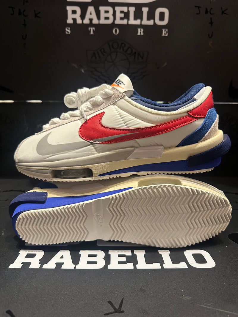 Tênis Nike Zoom Cortez X Sacai White University Red Blue - Pronta Entrega