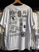 Camiseta BAPE ‘Abathing Ape’ Logos Branca - Pronta Entrega