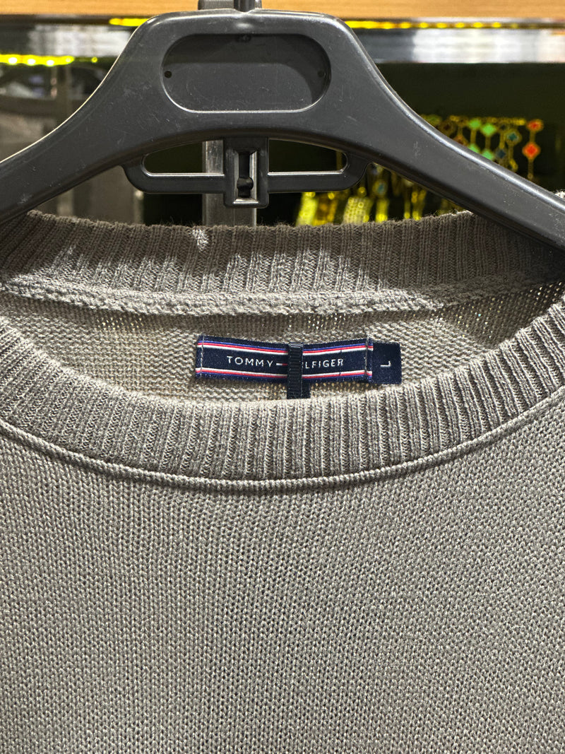 Suéter Tommy Hilfiger Cinza/Vermelho - Pronta Entrega
