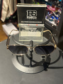 Óculos Miu Miu Retangular Armação Gold Lente Fume - Pronta Entrega