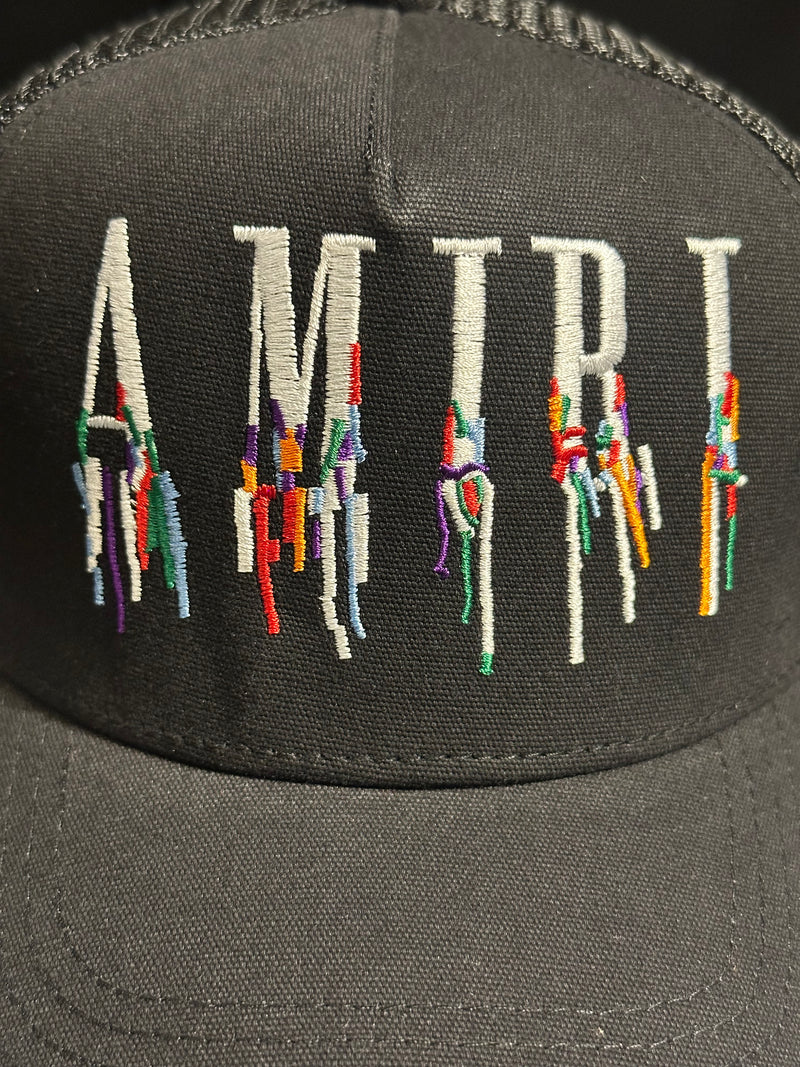 Boné Aba Curva Trucker Amiri Print Black - Pronta Entrega