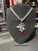 Corrente Cravejada Pingente Sonic Em Zicornia Cubica Prata - Pronta Entrega