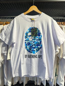 Camiseta BAPE ‘Big Logo Ape ’ Blue Branco - Pronta Entrega