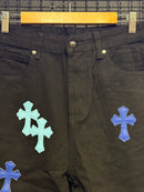 Calça Jeans Preta Chrome Hearts x Comme Des Garçons Blue Cruz - Pronta Entrega