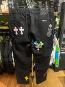Calça Jeans Preta Chrome Hearts Patch Carpenter - Pronta Entrega