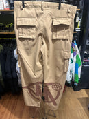 Calça Sarja Minus Two Bege Logo Marrom - Pronta Entrega