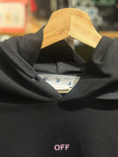 Moletom com Gorro Off-White Caravaggio Print Black Cyclamen - Pronta Entrega