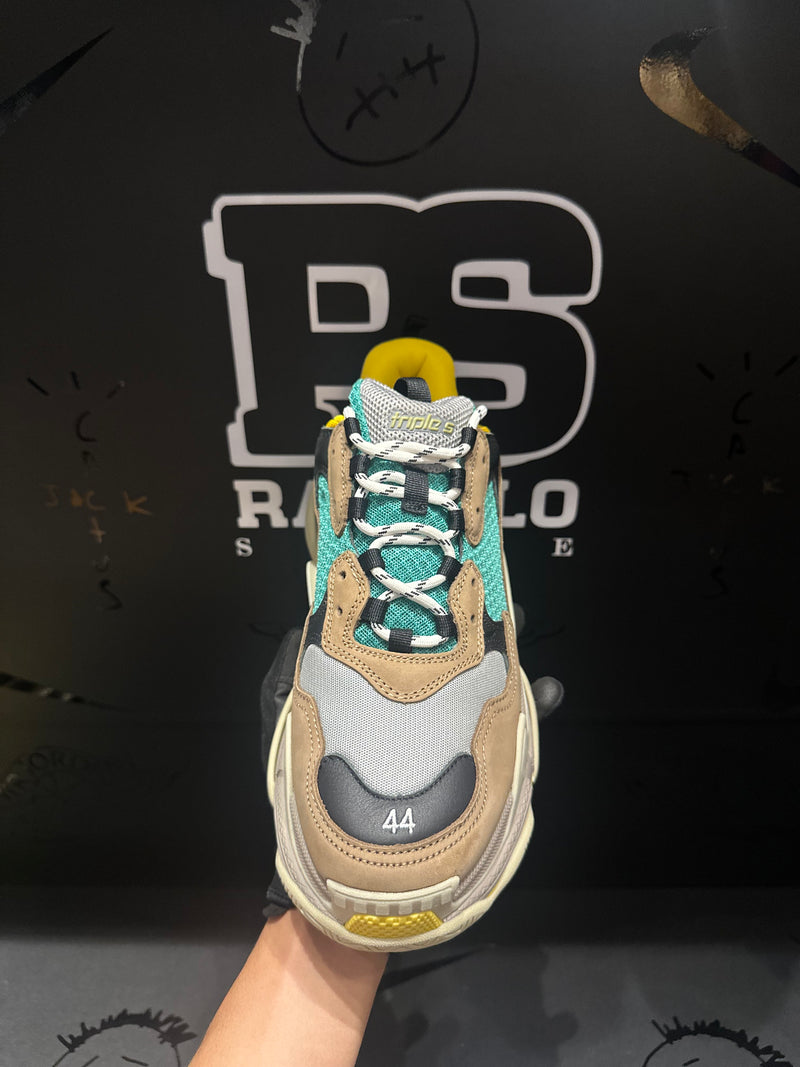 Tênis Balenciaga Triple S Beige Green Yellow - Pronta Entrega