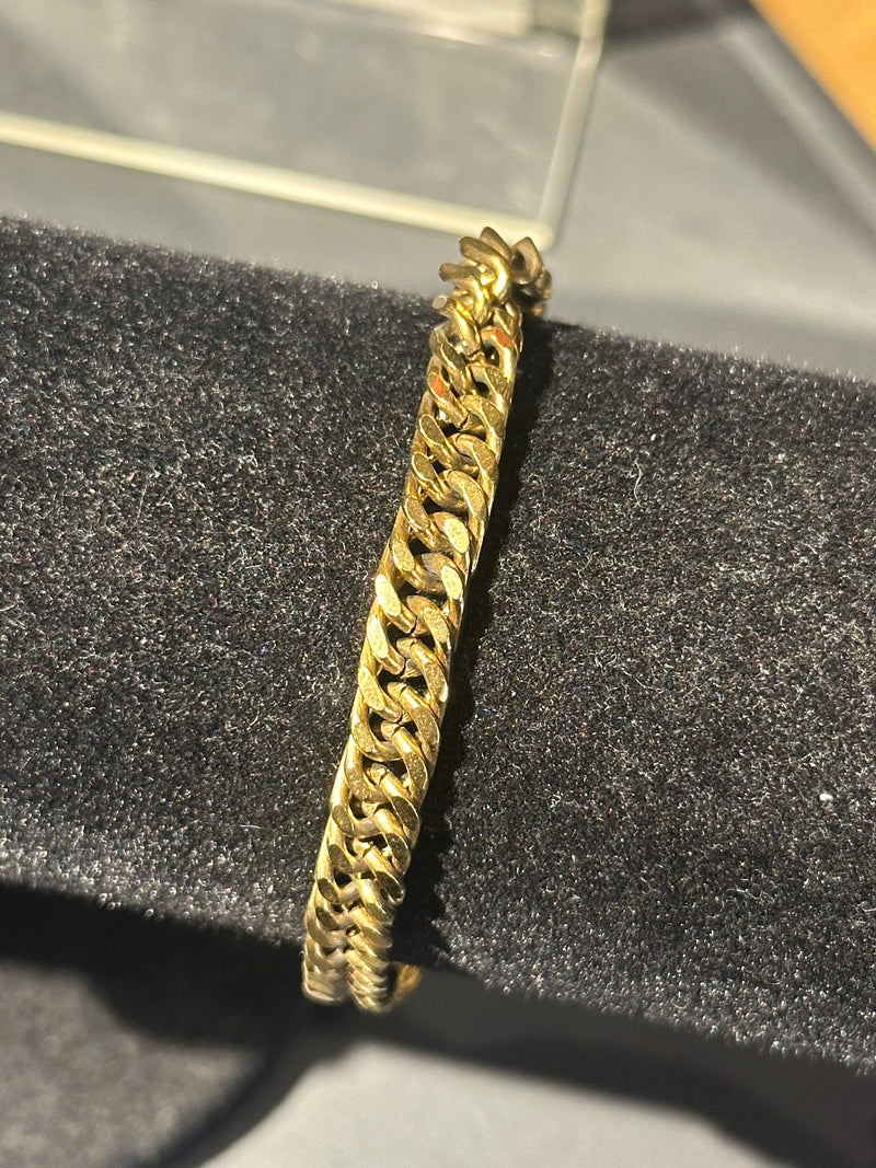 Pulseira Groumet Prata Fecho Trava 20 CM - Pronta Entrega