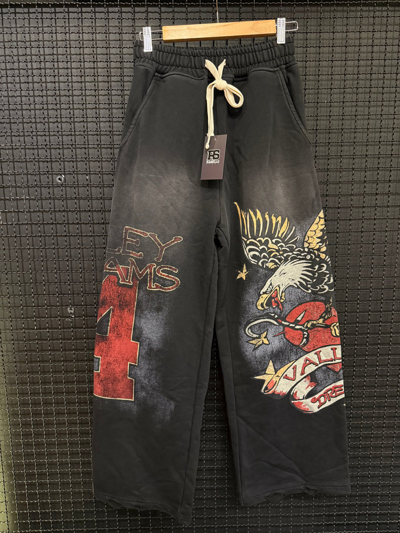 Calça Moletom Valley Dreams Eagle Heart Black - Pronta Entrega