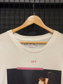 Camiseta OFF-WHITE Arrow Caravaggio St. Fran Skate Slim Tee Roxo/Branca - Pronta Entrega
