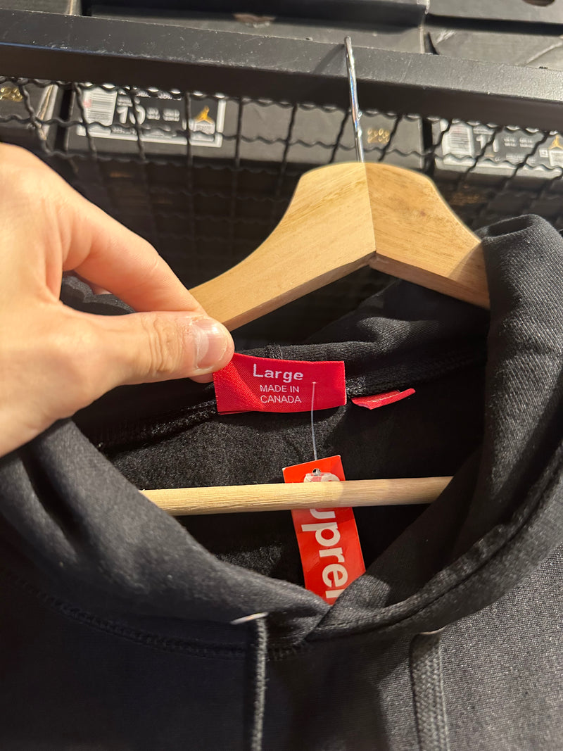 Moletom Supreme Box Logo com Capuz Preto - Pronta Entrega