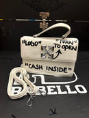 Bolsa OFF-WHITE 1.4 Jitney Bag "CASH INSIDE" Off White Branca - Pronta Entrega