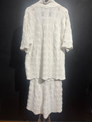 Conjunto Casablanca Crochê Camisa Manga Curta + Short White - Pronta Entrega