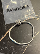 Bracelete Pandora Prata com Fecho Minnie Brilho Prata 17 CM - Pronta Entrega