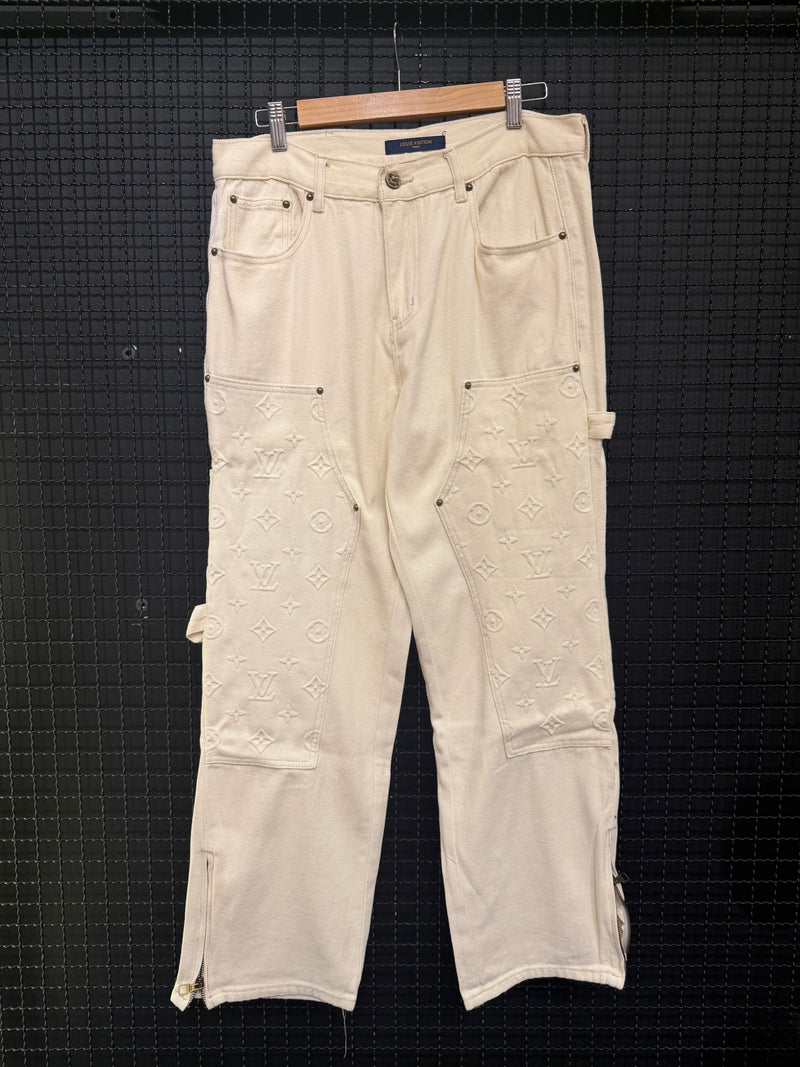 Calça Louis Vuitton Monogram Workwear Denim Carpenter - Pronta Entrega