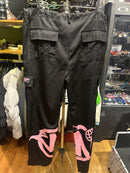 Calça Sarja Minus Two Preto Logo Rosa - Pronta Entrega