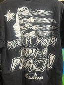 Camiseta Hellstar “Reach Your Inner Peace” Preta - Pronta Entrega