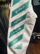 Jaqueta Varsity Off-White NYC Black/White/Green - Pronta Entrega