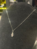 Corrente Feminina Prata Pingente Girl Red Stone Em Zicornia Cúbica 45 CM - Pronta Entregah