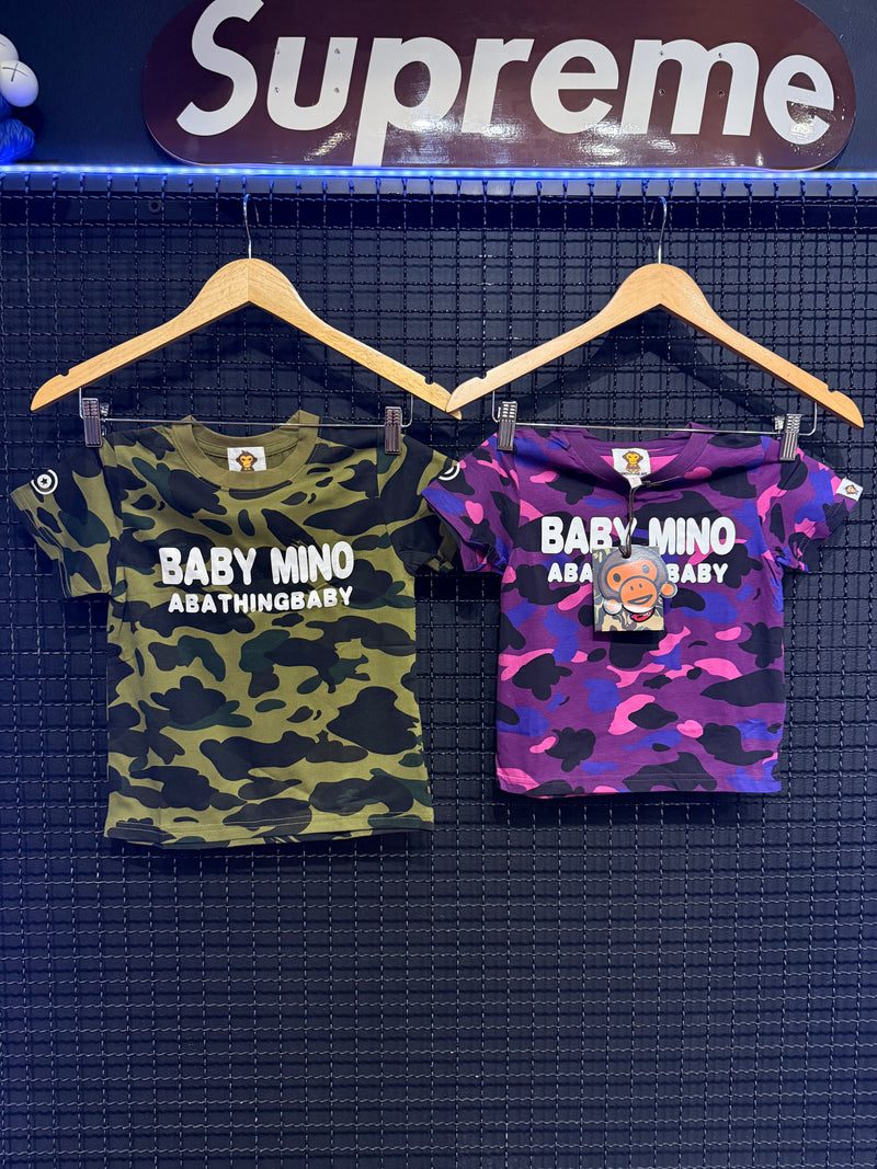 Conjunto Bape Baby Mino Camo Green Pink - Pronta Entrega