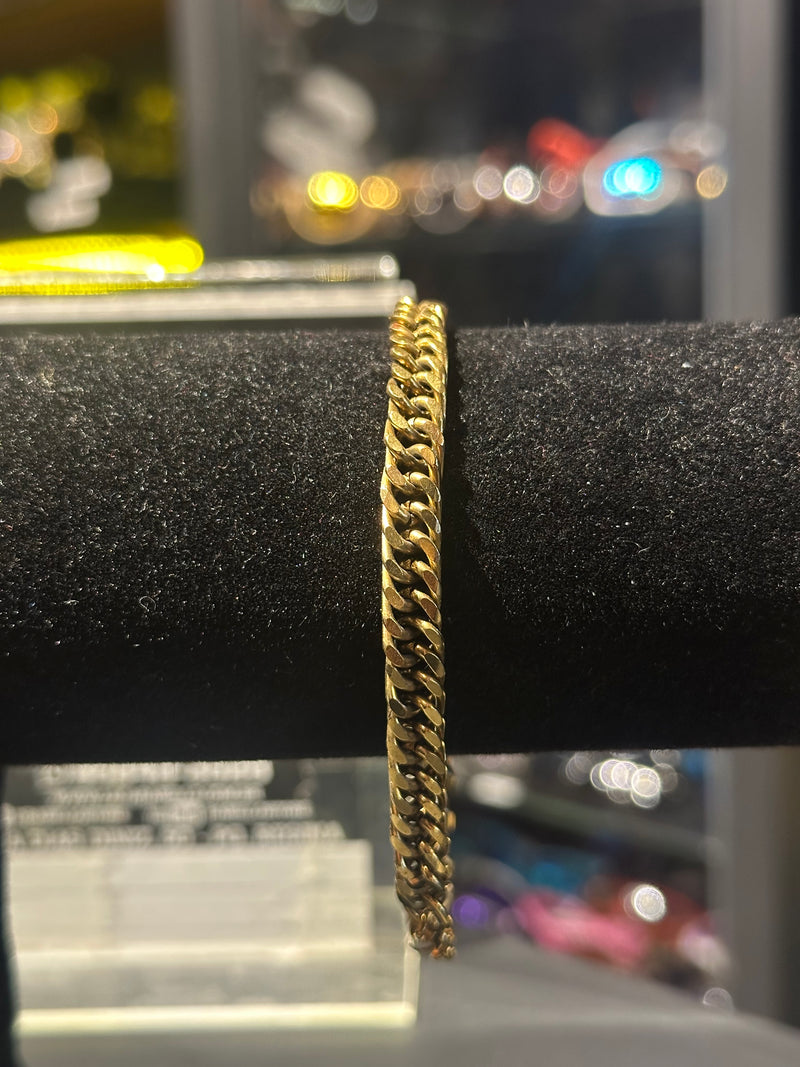 Pulseira Groumet Prata Fecho Trava 20 CM - Pronta Entrega