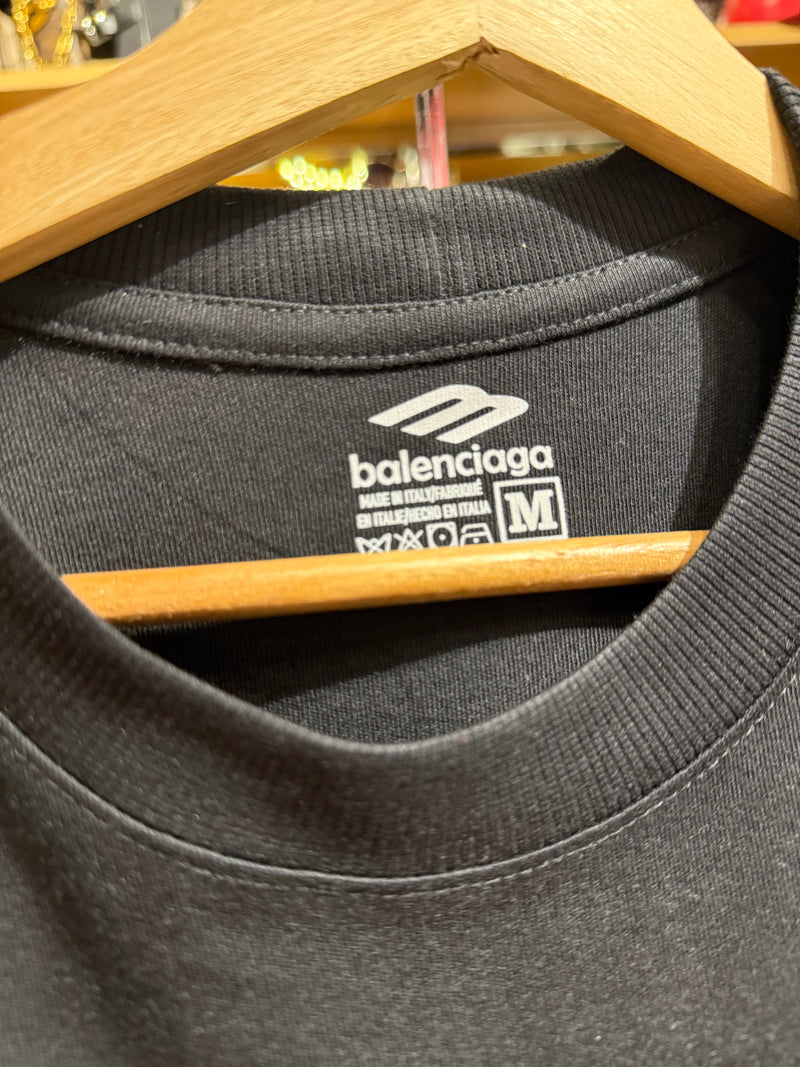 Camiseta Balenciaga ‘Slide Oversized’ Preta - Pronta Entrega