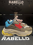 Tênis Balenciaga Triple S Blue Red - Pronta Entrega