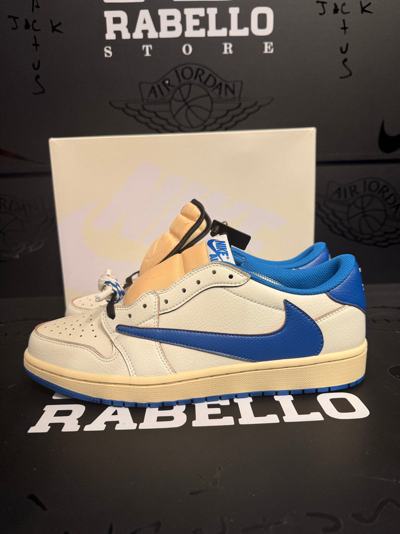 Tênis Nike Air Jordan 1 Low Travis Scott Fragment Military Blue - Pronta Entrega