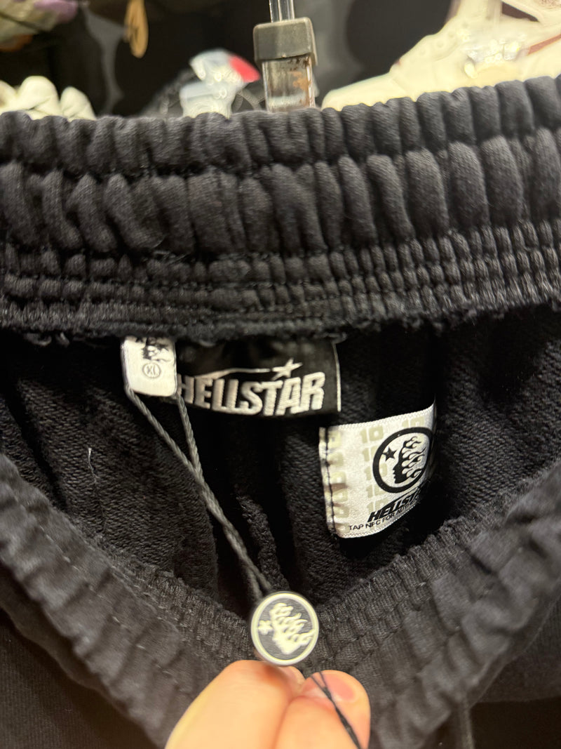 Calça Hellstar Moletom Track Print Destonado Preto - Pronta Entrega
