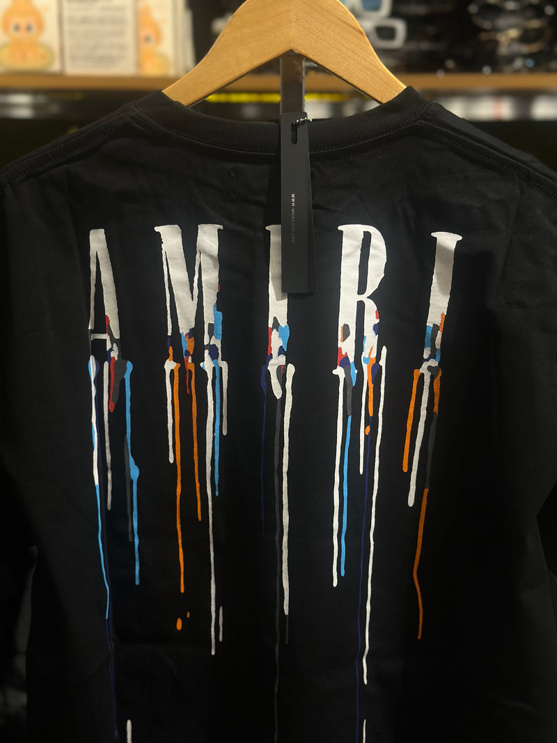 Camiseta Amiri Paint Drip Preta - Pronta Entrega