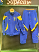 Conjunto Tracksuit Jordan Brasil Azul Amarelo 2026/27 - Pronta Entrega