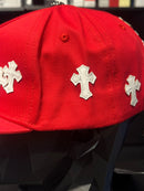 Boné Chrome Hearts Cross Patch Baseball Hat Red - Pronta Entrega
