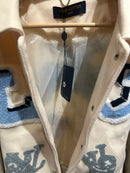 Jaqueta Varsity Louis Vuitton Creme  Bordado Multi Patches - Pronta Entrega