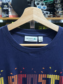 Camisa Lacoste Azul Logo Multicolor Party - Pronta Entrega