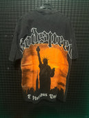 Camiseta Godspeed Liberty Statue Black/Orange - Pronta Entrega