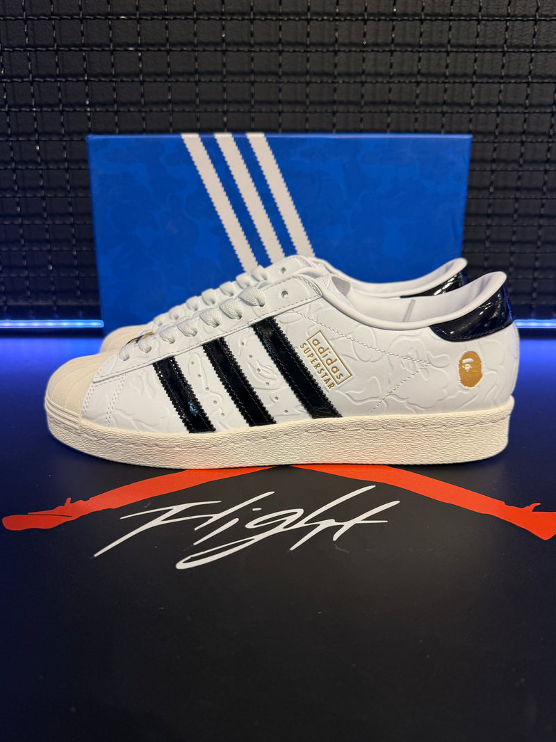 Tênis Adidas Superstar Vintage x Bape Black White - Pronta Entrega