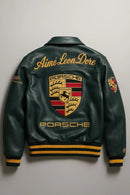 Jaqueta Porsche Aime Varsity Leather Jacket | Premium Motorsport Edition - Encomenda