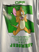 Camiseta OFF WHITE x TOM AND JERRY Branco - Pronta Entrega