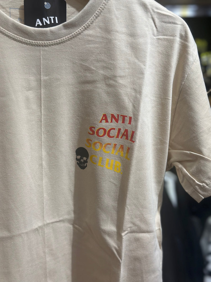 Camisa Anti Social Social Club Bege Skull - Pronta Entrega