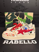 Tênis Bape Sta Low 'Paint Splatter - Ivory' - Pronta Entrega